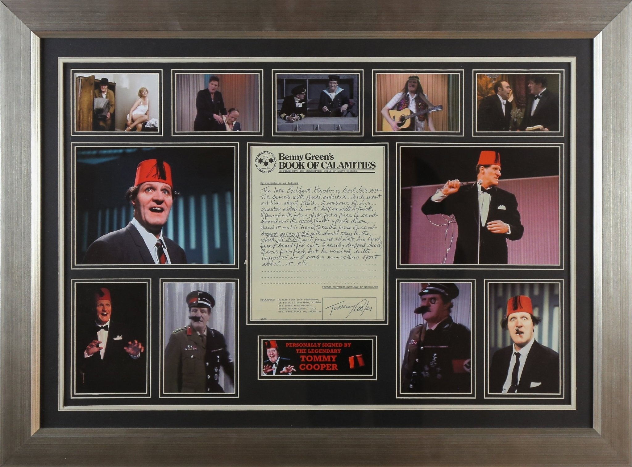 Tommy Cooper signed Letter Framed Display - Memorabilia Framers Shop